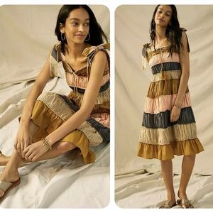 NEW Anthropologie Let me be Letizia Colorblocked Mini Dress size medium